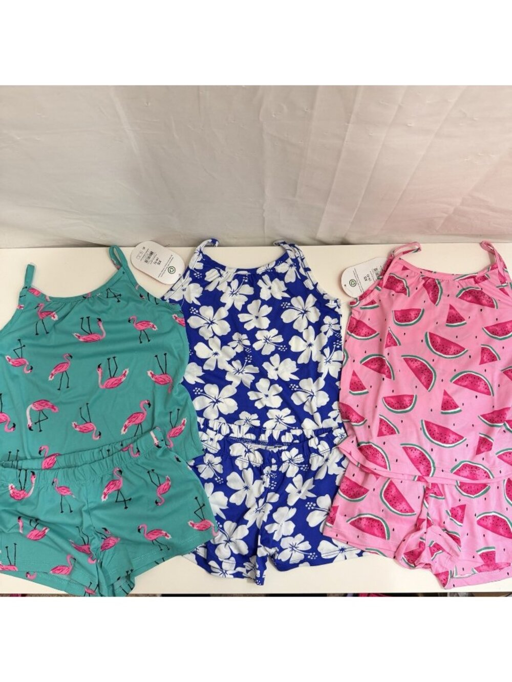 Wonder Nation Girls 6-Piece/3 Set Summer Sleeping Pajama Sets XS 4-5